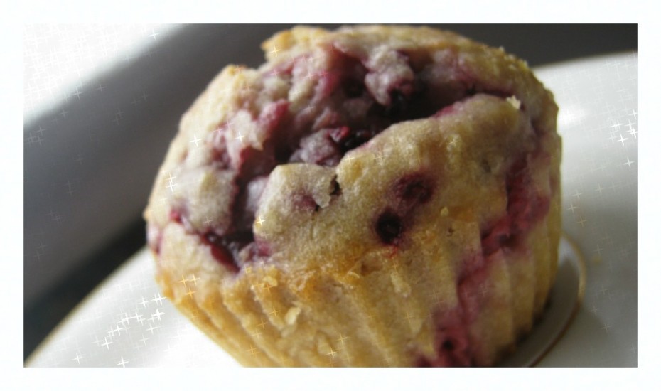 Rezept für sommerliche Himbeer Kokos Muffins - ganzherzig